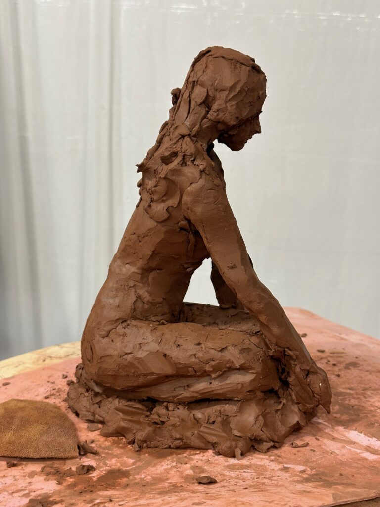 Figurative sculpture by Janice from Wednesday class