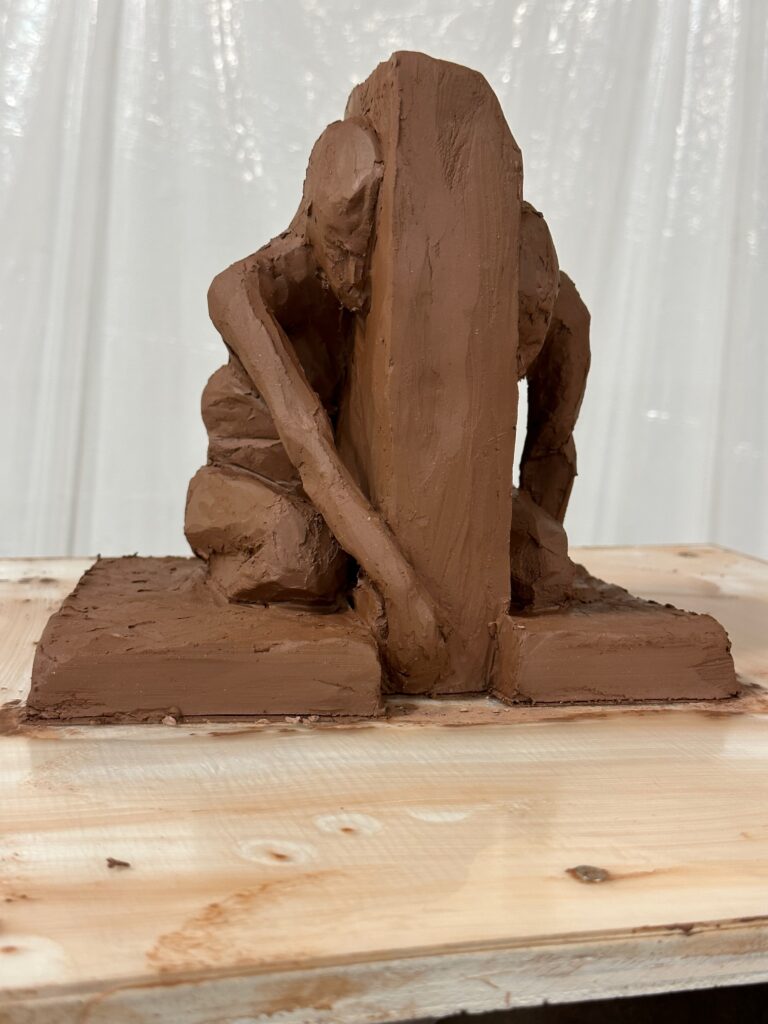 Figurative sculpture by Steve from Wednesday class