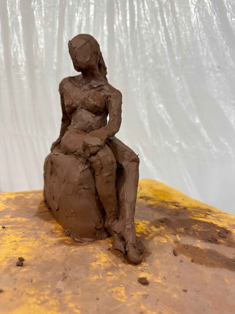 Winnie's Seated Figure, clay study
